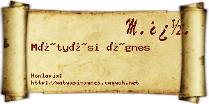 Mátyási Ágnes névjegykártya