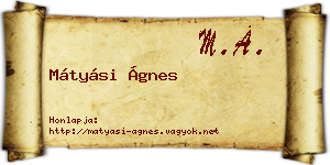 Mátyási Ágnes névjegykártya